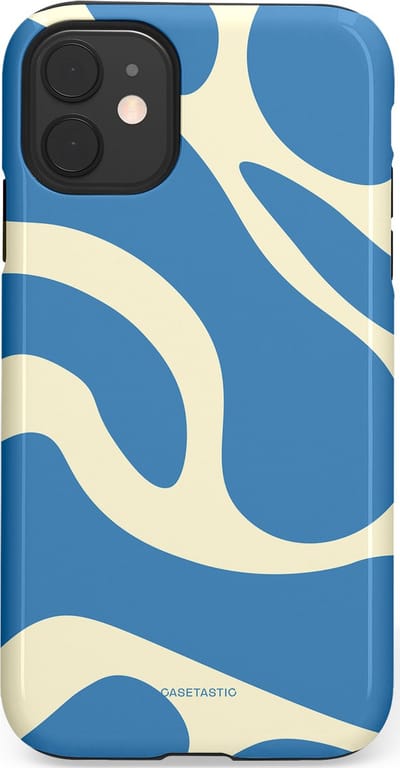 Casetastic hoesje geschikt voor Apple iPhone 11 - Dubbellaagse bescherming - Lichtblauwe water vlekken - Fashion Case - Lavendel Crème Lichtblauw