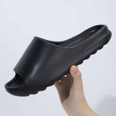 Zomer Strand Buiten Heren Slippers Dames Slides Buiten Binnen Eva Zachte Flip Flops Mannen Dikke Gekartelde Zool Anti-Slip Schoenen 42-43 zwart