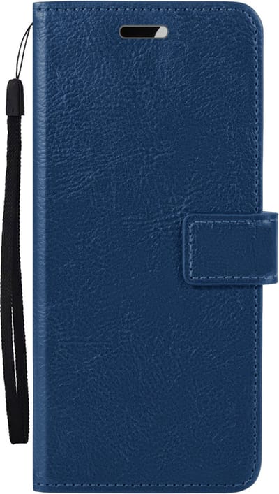 Hoesje Met Pasjeshouder - Geschikt voor Samsung Galaxy S24 - Luxe Bookcase Portemonee - Flip Case - Kunstleer Book Case - Flipcase - Book Cover - Walletcase - Portemonneehoes - Donkerblauw