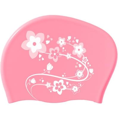 Chapeau de natation à imprimé Floral pour femmes, imperméable, antidérapant et confortable pour les filles et les femmes, Sports de natation parfaits rose