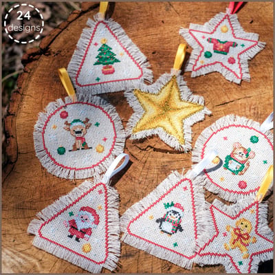 Vervaco - Telpakket kit Kerst ornamenten - PN-0234332 - Borduren - Borduurpakket - Borduurpakket volwassenen - Borduurpakket kind