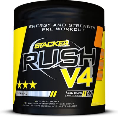 Stacker2 Europe RUSH V4 Sportsupplement - Tropical - 60 servings