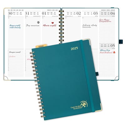 Agenda en Weekplanner 2025 met Luxe Hardcover en Ringband voor Overzichtelijke Planning