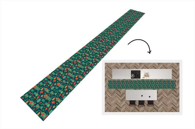 Keukenloper - Keukenmat - Patroon - Robot - Skateboard - 400x50 cm - Keuken vloerkleed
