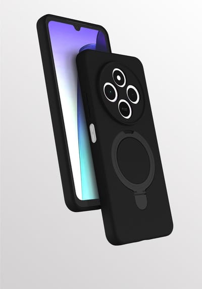 Hoesje Geschikt voor Xiaomi Redmi 17C / Redmi 14C hoesje Zwart zacht siliconen - Liquid Backcover ring hoesje Geschikt voor Magsafe