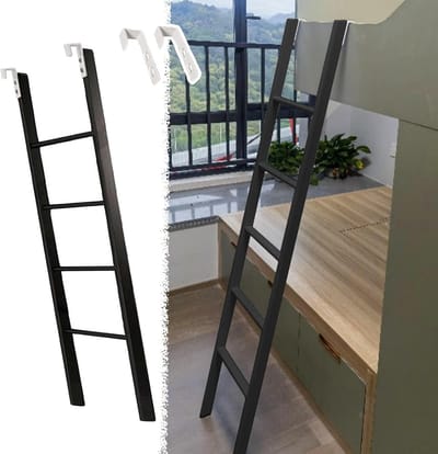 Stapelbed Ladder - Klimladder Bed - Veilig in Bed Klimmen - Afneembaar en Ruimtebesparend - 135 Centimeter - Zwart