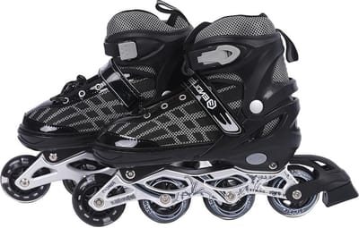 Inline Adjustable Skates Medium Size 34 EUR (UK 1.5) - 38 EUR (UK 5) for 6 to 12 Years Kids Outdoor Activities