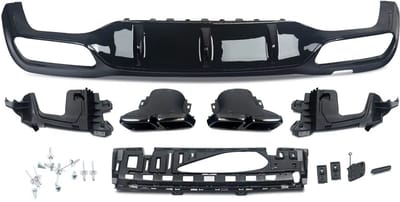 Achterbumper Diffuser - Voor Mercedes W213 E-Klasse (2016-2020) - AMG E63 Stijl - Carbon Look - Auto Accessoires