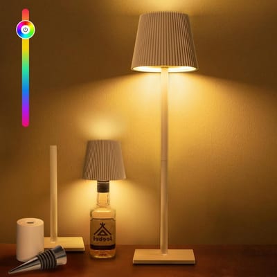 Dimbare 4-in-1 LED Fleslamp met 5200 mAh Accu en Touch Control - Draagbare Verlichting voor Restaurant, Tuin en Kamperen