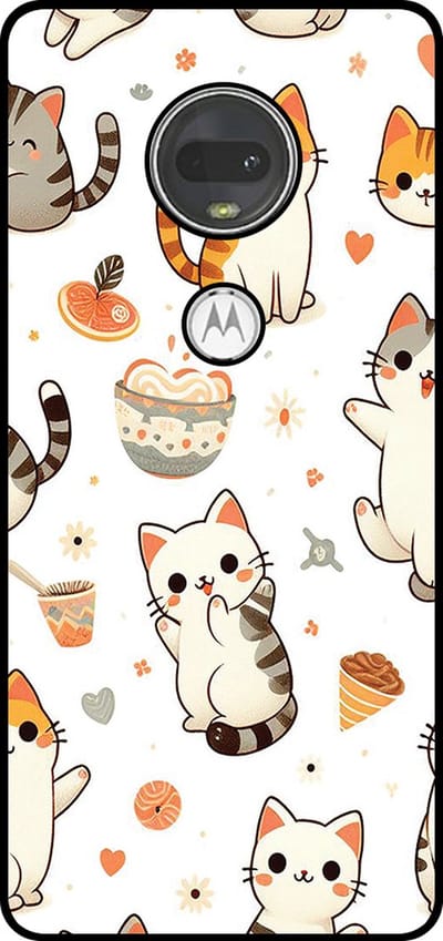 Smartphonica Telefoonhoesje Geschikt voor Motorola Moto G7 met katten opdruk - TPU backcover case cat design geschikt voor Motorola Moto G7