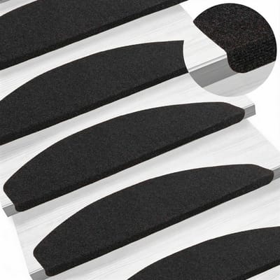 vidaXL - Zelfklevende - trapmatten - 15 - st - 80 - x - 28 - x - 3,5 - cm - Antracietkleurig