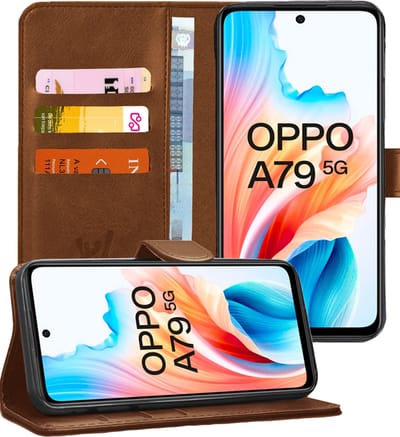Hoesje geschikt voor Oppo A79 - Portemonnee Book Case Bruin