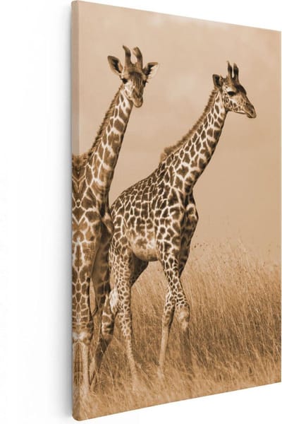 Artaza Canvas Schilderij Dierenschilderij - 20x30 cm - Klein - Wanddecoratie Afrika - Muurdecoratie Jungle - Kamer Accessoires
