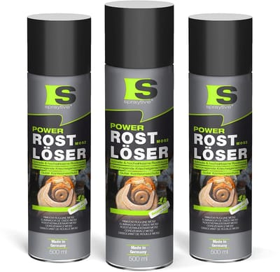 Spraytive 3x 500ml roestoplosser mos2 kruipolie smeermiddel voor bouten en moeren dringt diep door beschermt tegen roest en corrosie