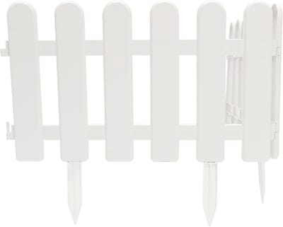 Tuinafsluiting Set - Tuinranden Plastic - Tuin Decoratie - Weerbestendig Plastic - 50 x 30 cm - Wit