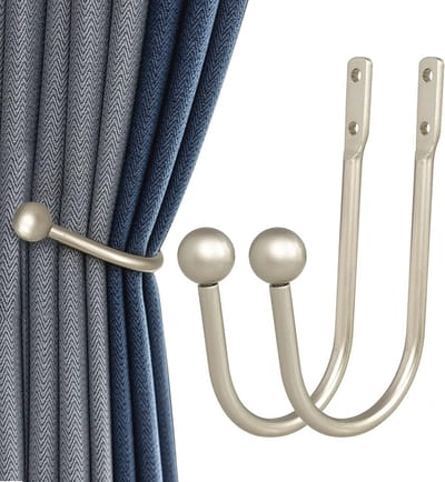 Draperie Holdback Set van 2 - Wandmontage Gordijn Tiebacks met Schroeven - Zware Metalen Decoratieve Gordijnhaak
