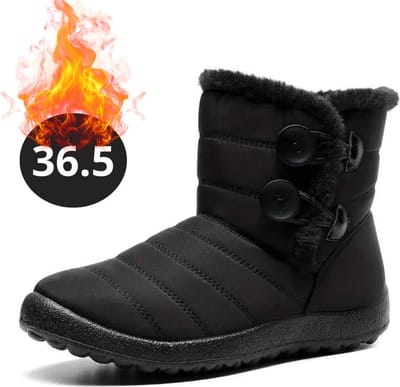 Bovista Snowboots - Sneeuwschoenen - Sneeuwboots - Dames - Wintersport - Ski - Skischoenen - Zwart - 36.5 - Knopen