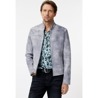 John Varvatos Slim Fit Zip Front Jacket With Artisan S Hibiscus Size: 48 | Light Jackets Outlet | Heren | Grijs