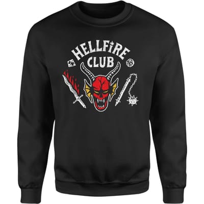 Stranger Things Hellfire Club Vintage Sweater - Zwart - S