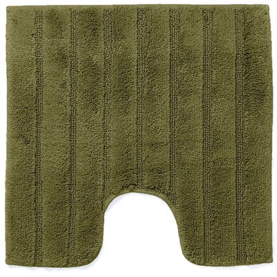 Casilin WC-mat Antislip California - 59x59cm - Met Uitsparing - Vierkante Badmat - Waterabsorberend - Wasbaar en Sneldrogend - 100% Katoen - Mosgroen