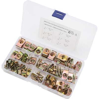 Kit de 60 pièces d'écrous à clip U Forte résistance à la rouille Haute élasticité M4 M5 M6 M8 Ensemble d'écrous U pour voiture moto