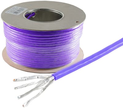 Verlegekabel, cat 7A, S/FTP, PIMF, 1000 MHz, 100m