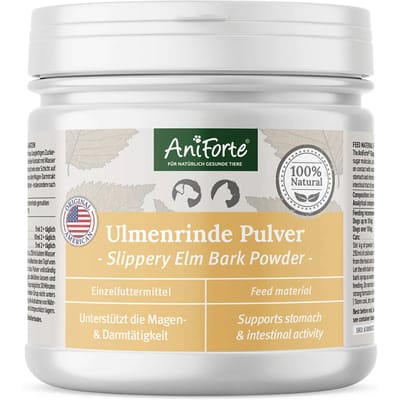AniForte Amerikaanse Rode Iepenbast voor Hond & Kat – 100% Slippery Elm Bark Poeder – Ondersteunt de Spijsvertering – 100 g