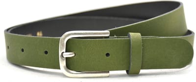 Dames riem Leer- Olijfgroen - Groene riem - Riemmaat 85 - Totale lengte 100 cm