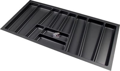 Kunststof Bestekbak Style Serie Antraciet, Breedte 94-90 cm - Diepte 48-44 cm - Bestekbakken op maat - Besteklade - Bestekcassette
