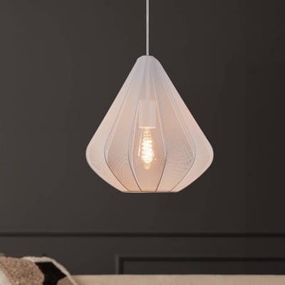 EGLO Dolwen Hanglamp - E27 - Ø 33,5 cm - Wit - Textiel