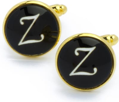 Manchetknopen - Letters Initialen Letter Z Goud Zwart