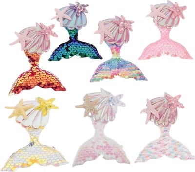 Stoffen Zeemeerminstaart Ornamenten - Kleding Patches - Kleding Versieren - Zeemeerminstaart Vorm - 14 Stuks - Diverse Kleuren