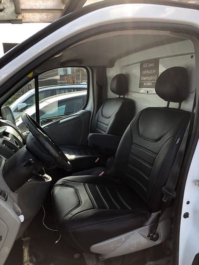 Pasvorm stoelhoezen Renault Trafic 2001-2014 (geschikt voor 2 stoelen) - Kunstleer zwart