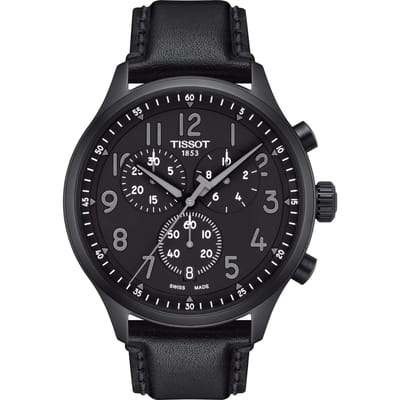 Tissot Leren Band Zwarte Wijzerplaat Heren Modehorloge T116.617.36.052.00 zwart