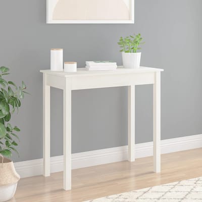 vidaXL - Wandtafel - 80x40x75 - cm - massief - grenenhout - wit