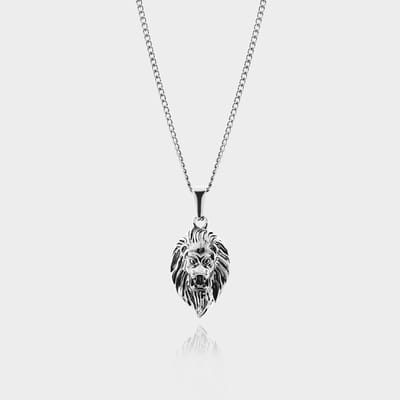 Leeuw Hanger Ketting - Zilveren Lion Pendant Ketting - 50 cm lang - Ketting Heren met Hanger - Griekse Mythen - Olympus Jewelry
