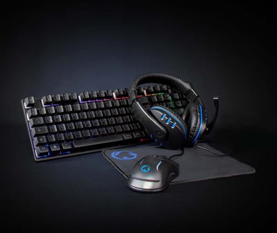 Nedis Gaming Combo Kit - 5-in-1 - Toetsenbord, Koptelefoon, Muis en Muismat - Zwart - QWERTZ - Duits