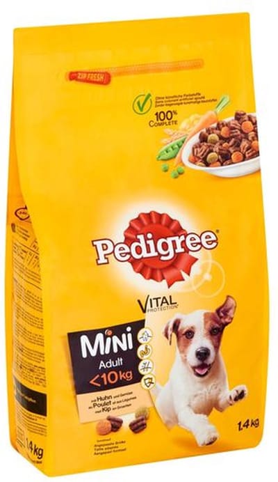 3x Pedigree vital mini adult met kip en groenten 1.4kg (3x1.4kg)