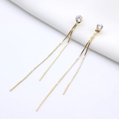 Joboly Oorbellen met Lange 8cm Hanger - Goudkleurig - Fijne Schakel - Dames