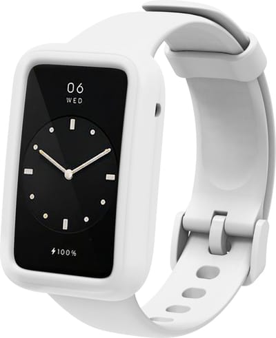 By Qubix - Siliconen sportbandje met case - Wit - Geschikt voor Xiaomi Smart Band 7 Pro / Mi Band 7 Pro bandje