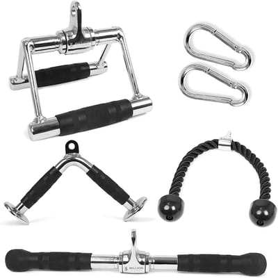 Tricep Cable Pull Down Machine Accessories - V-Grip with Rotation for Strength Training