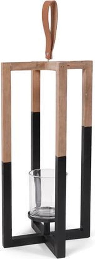 SENZA Houten Kandelaar - 41 CM - Zwart
