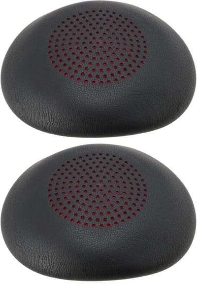 Dailygoods- Oorkussens Vervangend - Compatibel met Plantronics Voyager Focus 1/2 UC - 78 x 78 mm - Leer - 1 Paar - Eenvoudig te installeren - Hoofdtelefoon Oorkussens