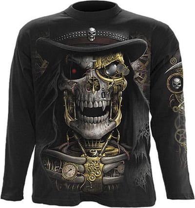 Spiral Longsleeve shirt -XXL- STEAM PUNK REAPER Zwart