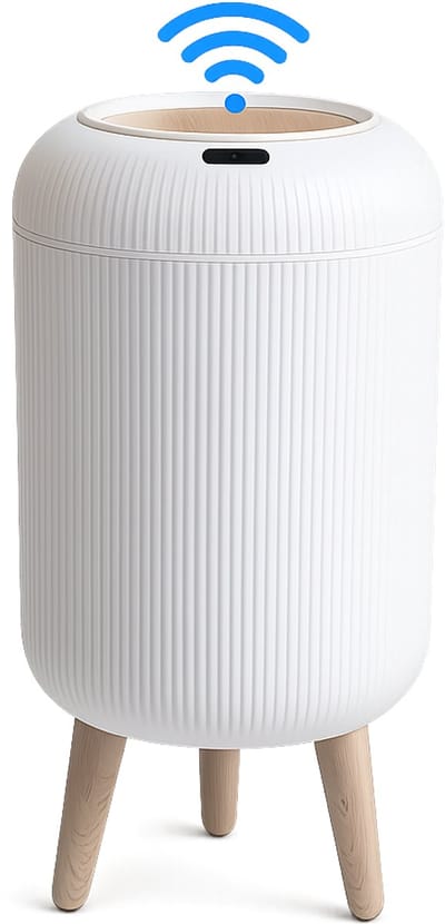House of Balance Afvalemmer - Waterproof - Automatisch - Prullenbak - Afvalemmer Automatisch - 10L - Badkamer Pedaalemmer - Wit