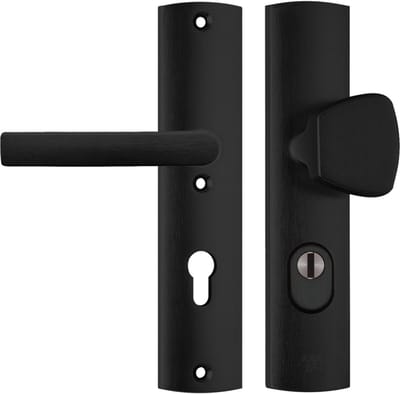 AXA Veiligheids Deurbeslag set - Curve Plus - Deurkruk Aluminium - S-knop + kruk - PC72 - Anti-kerntrek - Omkeerbaar - Geslepen F8 - SKG3