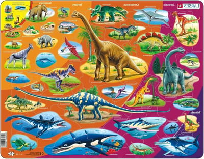 Natuurhistorisch Puzzel - Educatieve Legpuzzel - Leren Over Dinosaurus - Met Lade En Rand - 36.5 x 28.5 cm - Meerkleurig