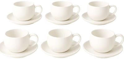 Lissa Bonna - Espressoset - 12-delig - Wit - 120ml - Porselein - Koffiekopjes
