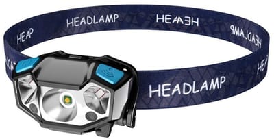 longziming -LED Hoofdlamp met Sensor - USB Oplaadbare Hoofdlamp - Wit & Rood Licht - 3 Lichtstanden - Lichtgewicht 36g - Voor Camping en Outdoor - 1 Stuk