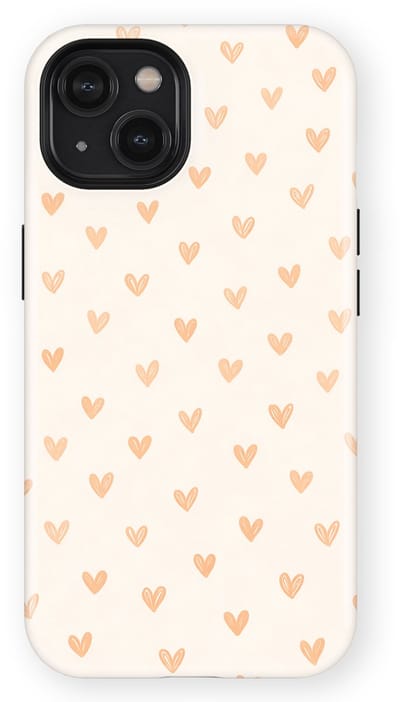 Tough Hoesje met Hartjes geschikt voor iPhone 14 | Little Love Tough Case Geschikt voor Mag | Hartjes Print Backcover geschikt voor iPhone 14 Blush Hearts
